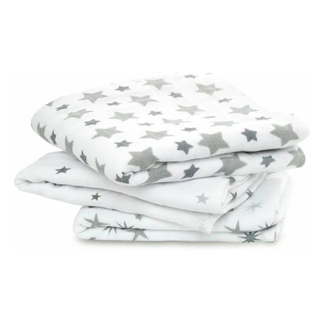 Pack of 3 Grey Stars Swaddle