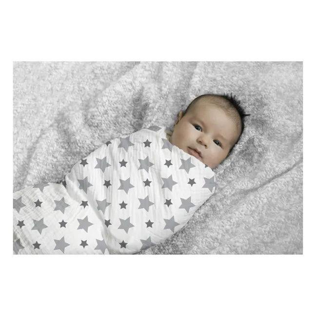 Maxi Swaddle - Grey Stars - Pack of 4