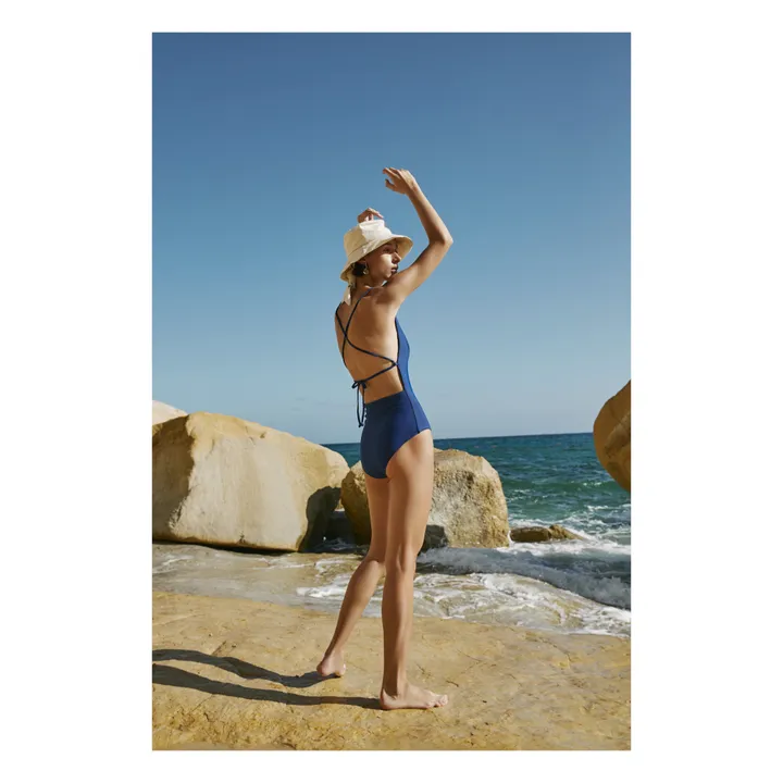 Triangle one-piece swimsuit | Blue- Product image n°2