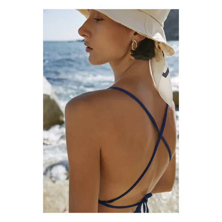 Triangle one-piece swimsuit | Blue- Product image n°3