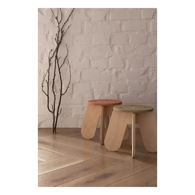 Tabouret pour enfant en bois | Terracotta