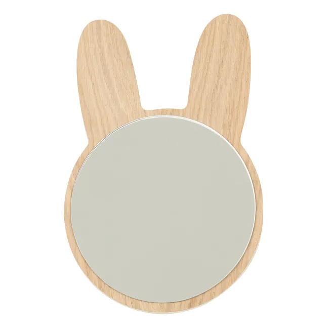 Specchio coniglio in legno 