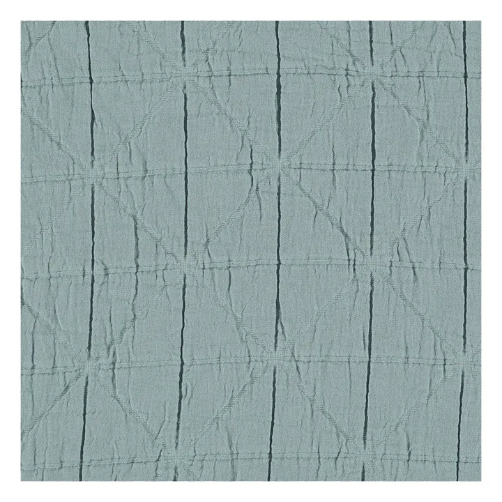 Coperta matelassé Diamond in cotone bio | Azzurro- Immagine del prodotto n°2