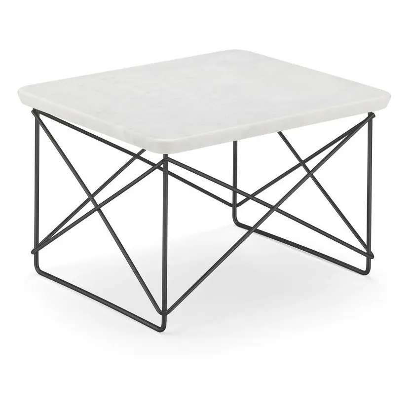 Table d'appoint Eames Ocassional LTR piétement époxy | Marbré blanc- Image produit n°0