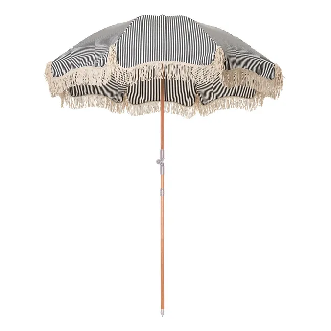 Premium Sonnenschirm mit Fransen | Navy