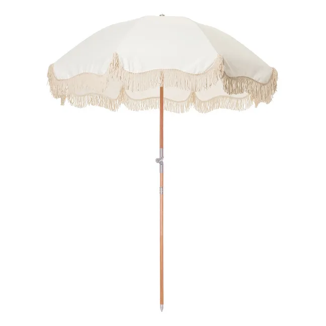 Premium Fringe Beach Umbrella | White