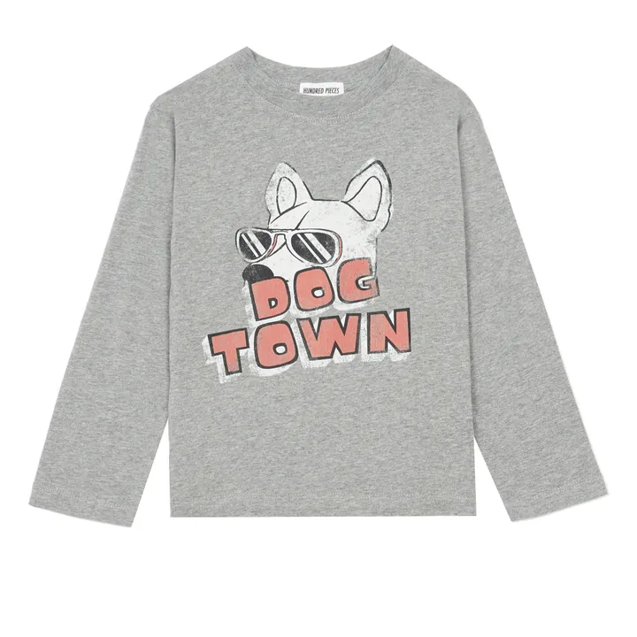 Camiseta Dog Town de algodón orgánico | Gris Jaspeado- Imagen del producto n°0