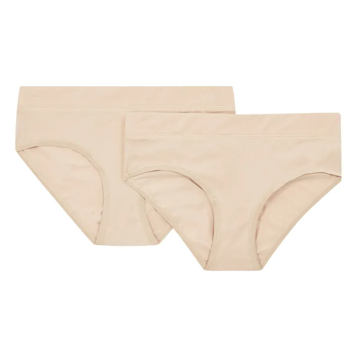 Culottes in cotone bio - 2 pz.  | Nude Beige- Immagine del prodotto n°0