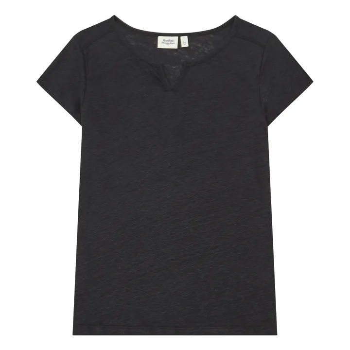 T-shirt in lino Turbula  | Grigio antracite- Immagine del prodotto n°0
