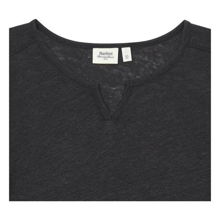 T-Shirt aus Leinen Turbula | Anthrazit- Produktbild Nr. 1