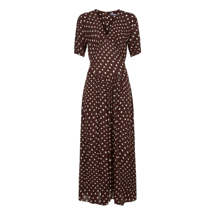 alexa chung brown polka dot dress Alexa Chung - Dotted Belted Dress - Chocolate