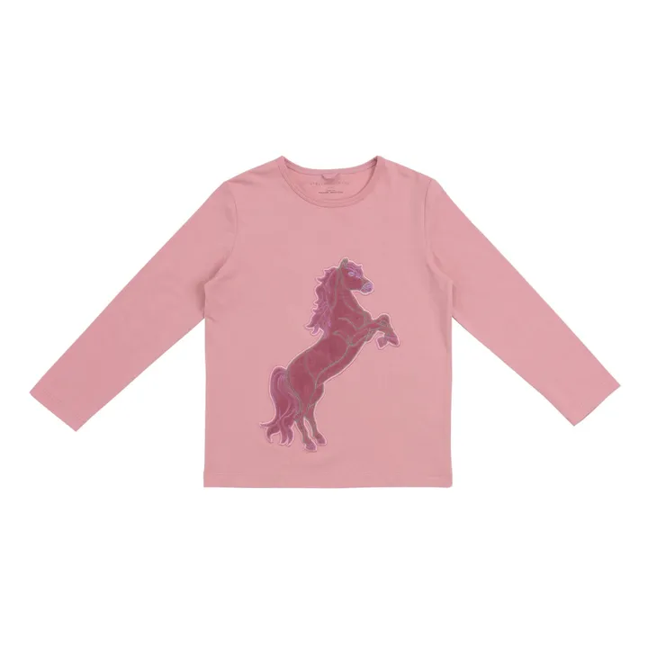 T-shirt Coton Bio Cheval | Rose- Image produit n°0