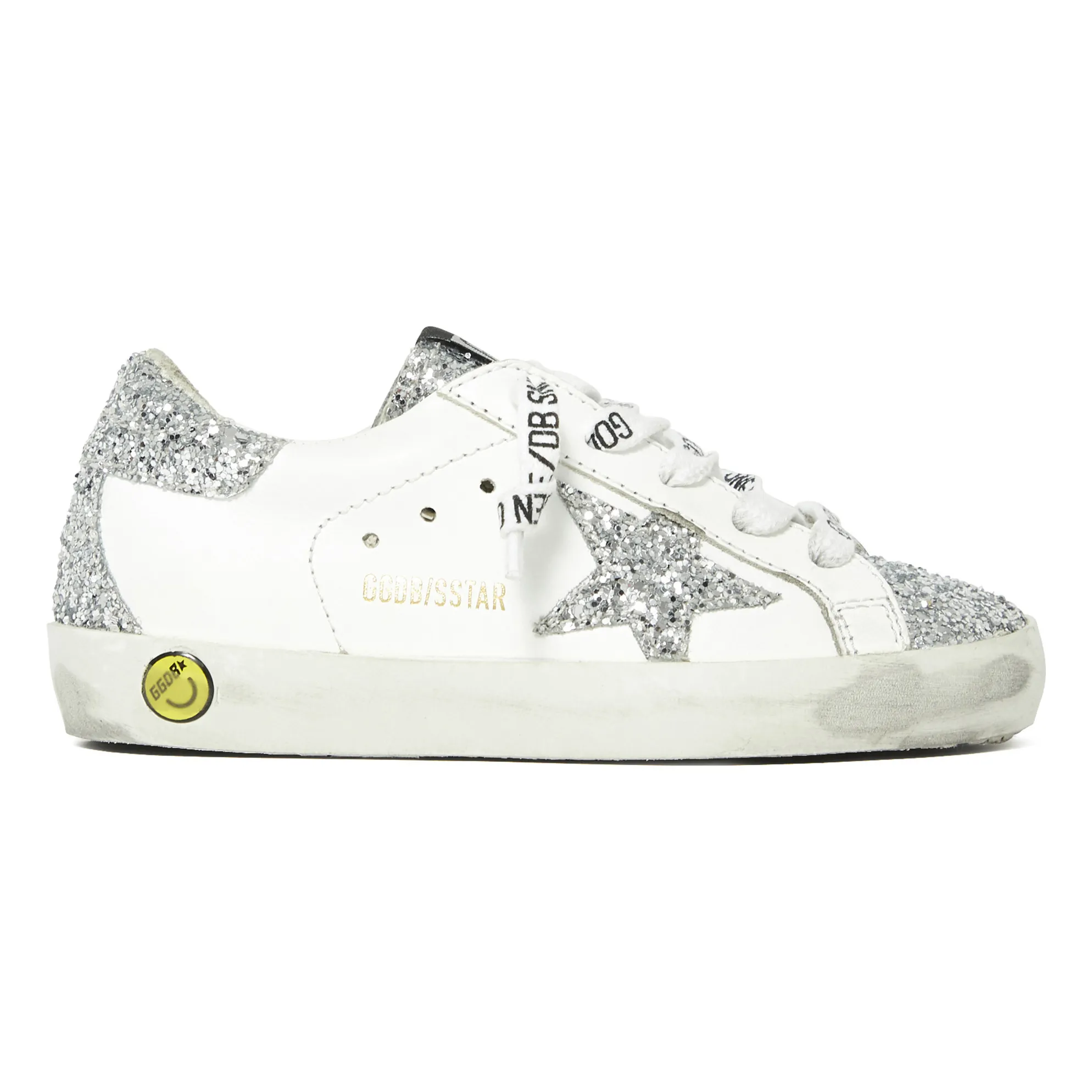 Golden Goose Superstar Glitter Leather Sneakers Silver Smallable