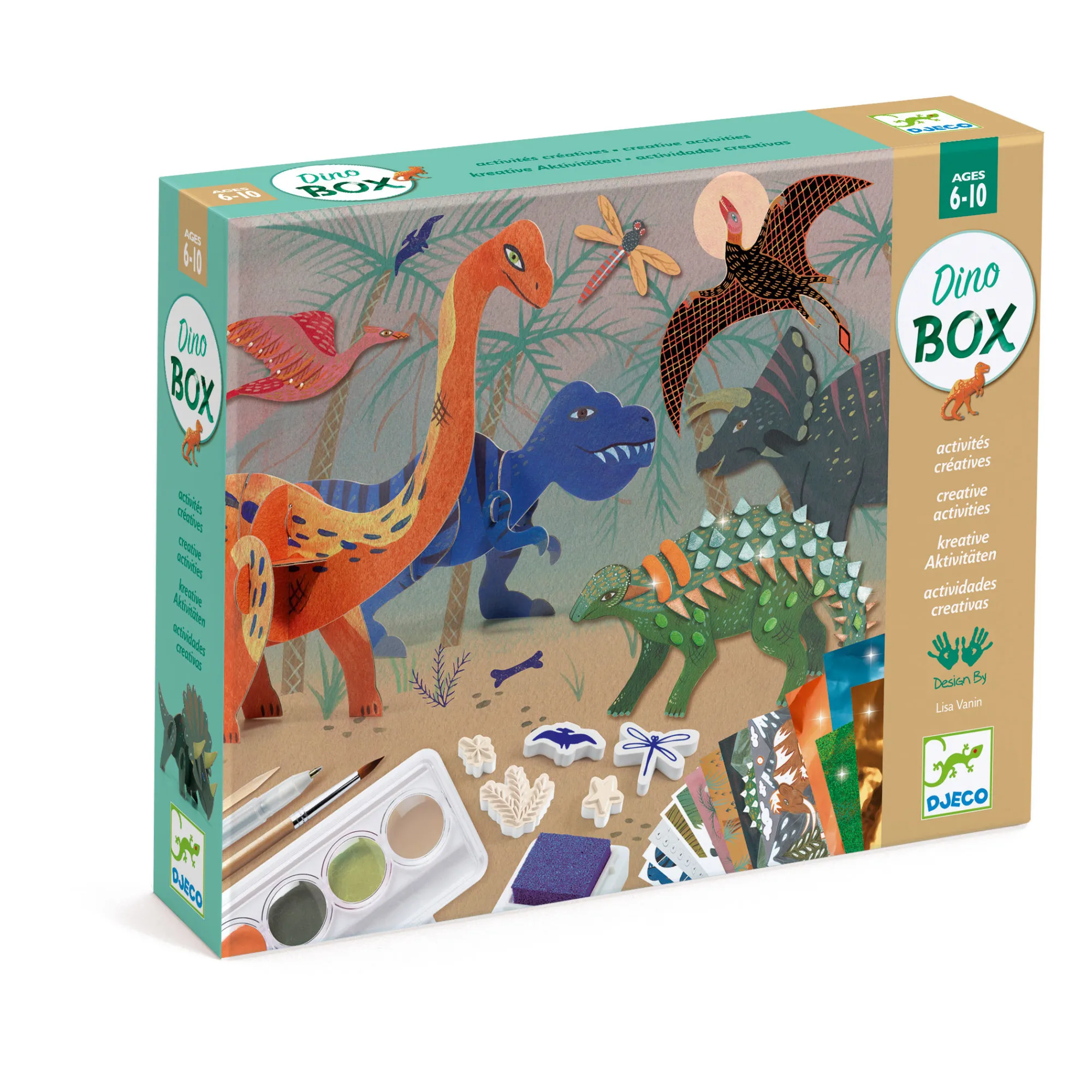 Djeco Multicoloured Dinosaurs Multi-Activity Kit