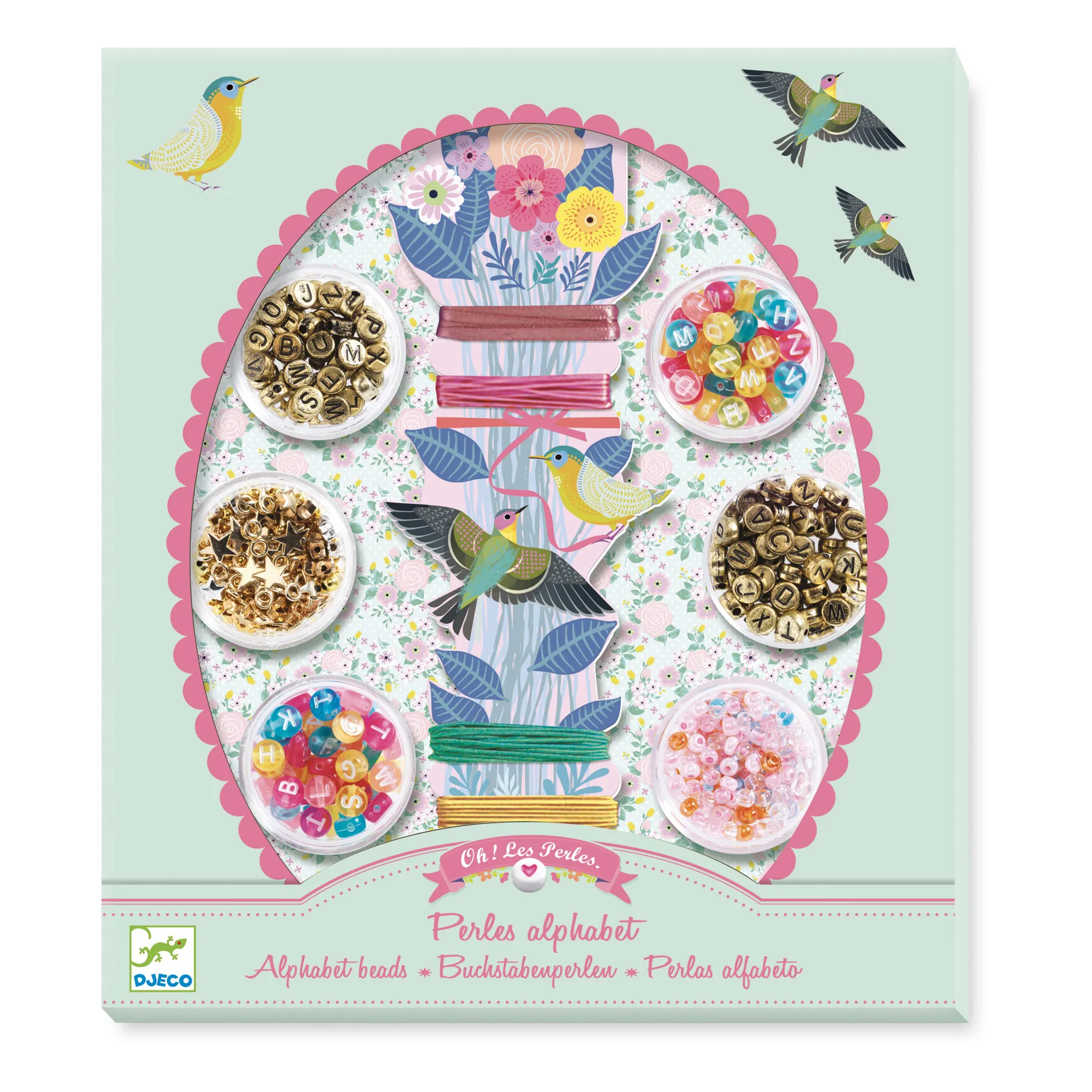 Djeco Multicoloured Diy Alphabet Bracelet Kit