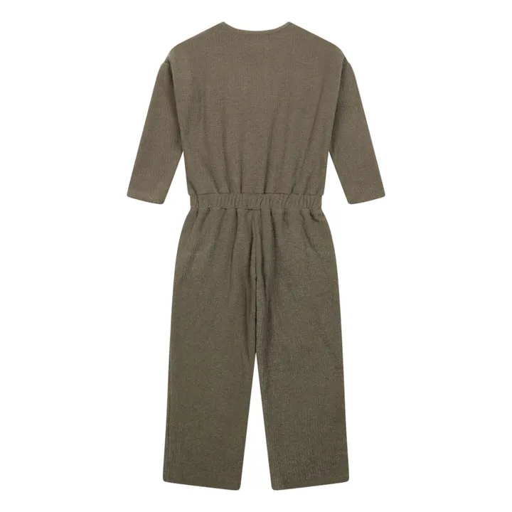 Patch Terry Cloth Playsuit | Khaki- Product image n°6