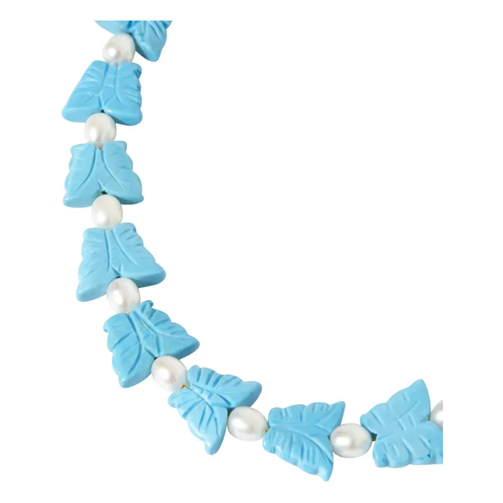 Collier Papillons et Perles | Bleu- Image produit n°2
