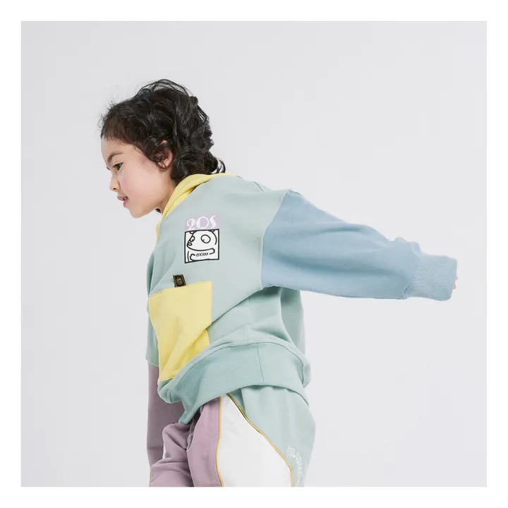 Sweatshirt mit Kapuze Colorblock | Mandelgrün- Produktbild Nr. 1