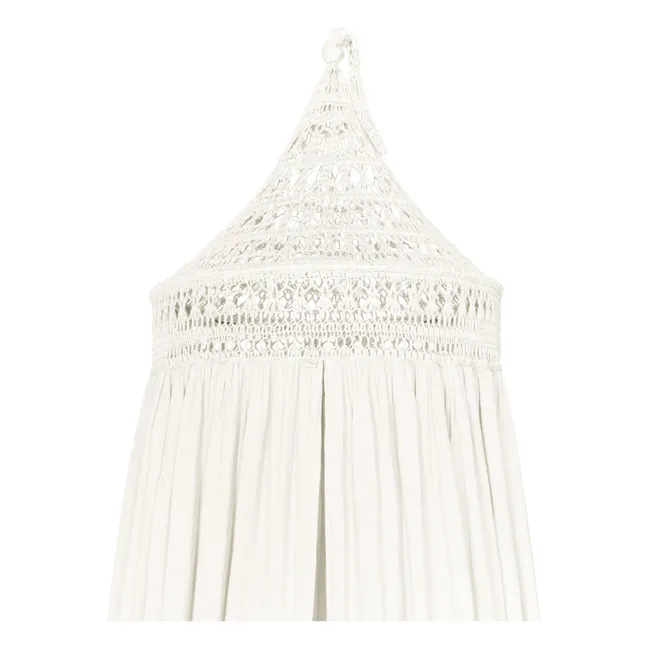 Tara Organic Cotton Crochet Bed Canopy | Natural S000