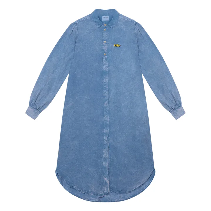 Kleid Hemd Midi Columns | Blau- Produktbild Nr. 0