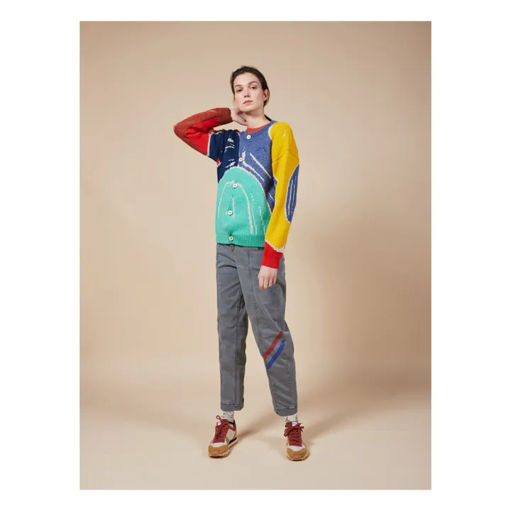 Strickjacke Multicolor Abstractions aus Wolle | Bunt- Produktbild Nr. 2