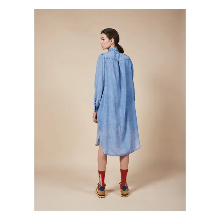 Kleid Hemd Midi Columns | Blau- Produktbild Nr. 2