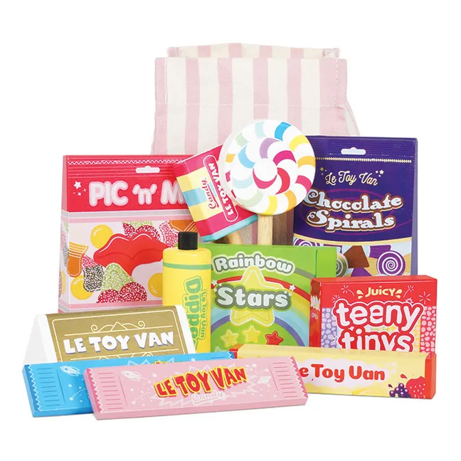 Holzbonbons und Süßigkeiten - 12er-Set