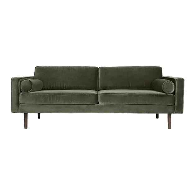 Broste Copenhagen Olive Green Wind Velvet 3-Seater Sofa