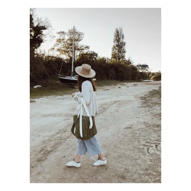 Sac à langer Raphaël imprimé cœurs | Vert kaki