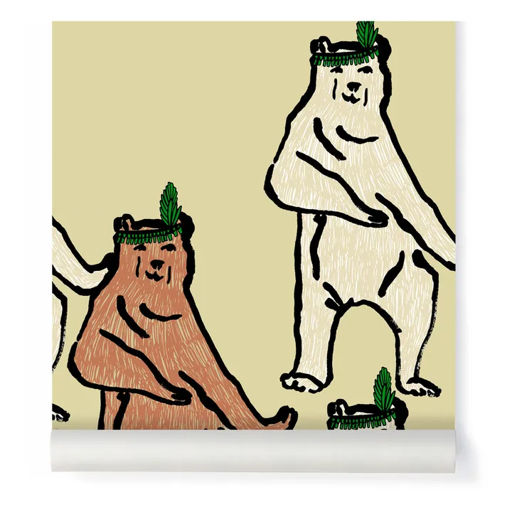 Fresque L'ours - 2 lès - 204x280 cm | Beige- Image produit n°1