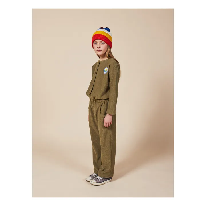 Patch Terry Cloth Playsuit | Khaki- Product image n°3