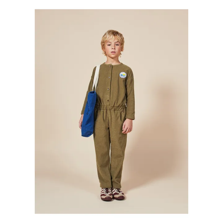 Patch Terry Cloth Playsuit | Khaki- Product image n°4