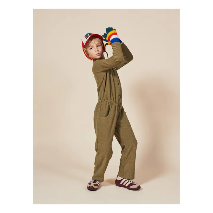 Patch Terry Cloth Playsuit | Khaki- Product image n°5