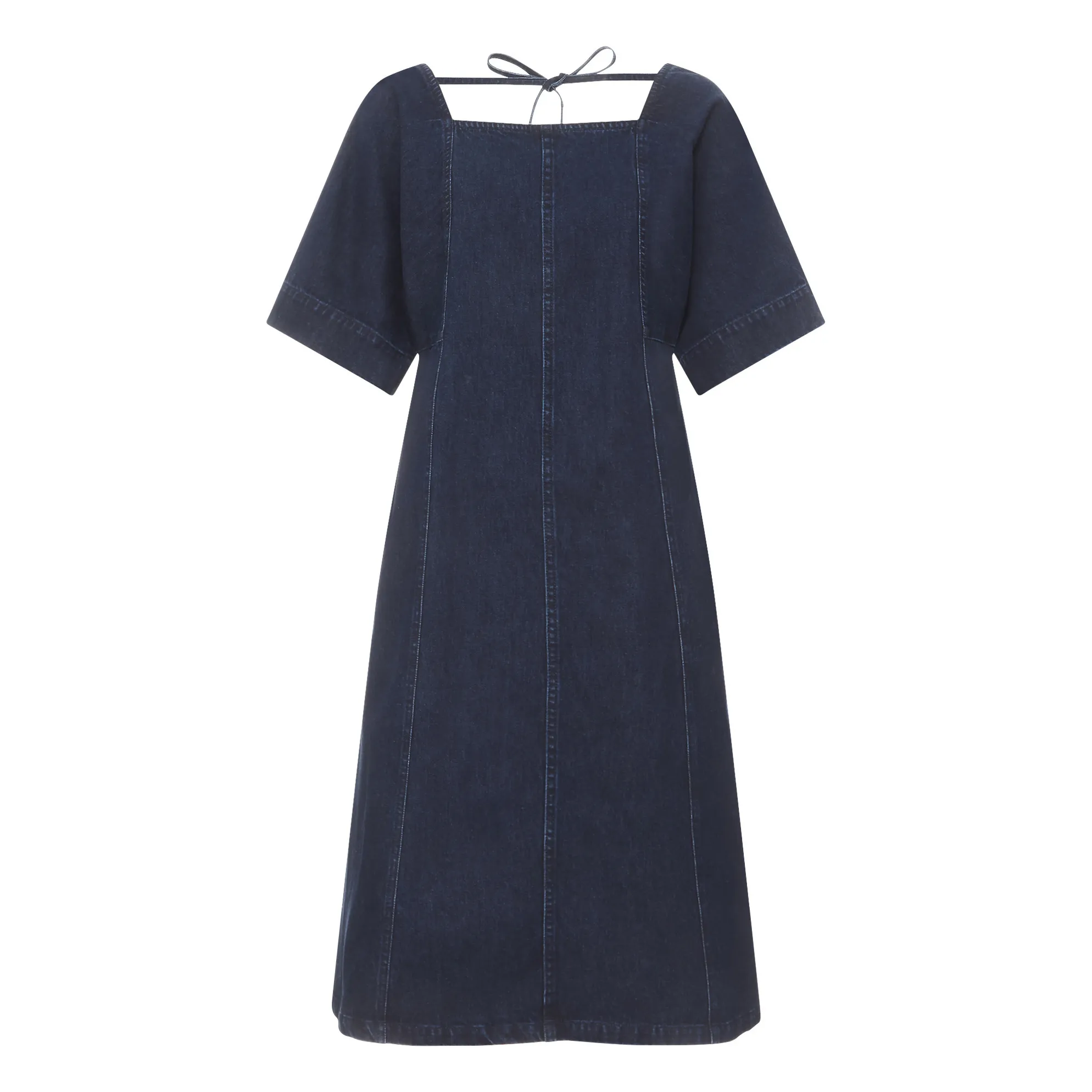 Iris Organic Denim Dress | Indigo blue