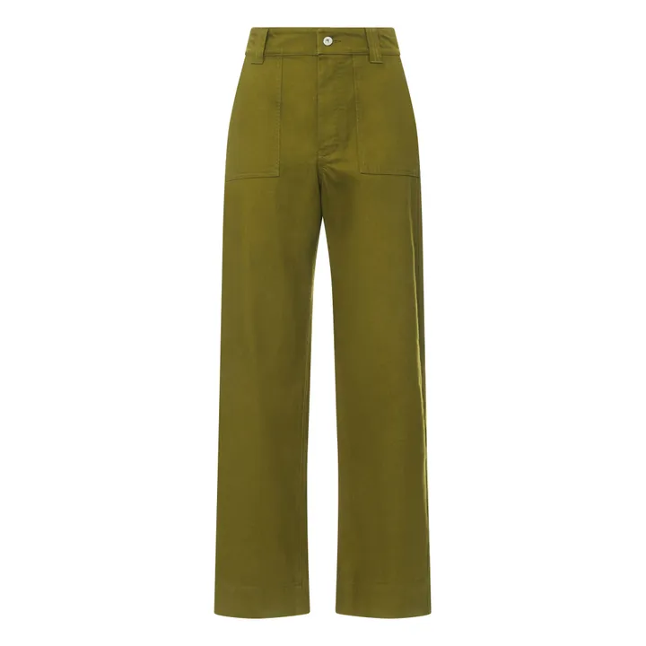 Carpenter Organic Cotton Jeans | Olive green- Product image n°0