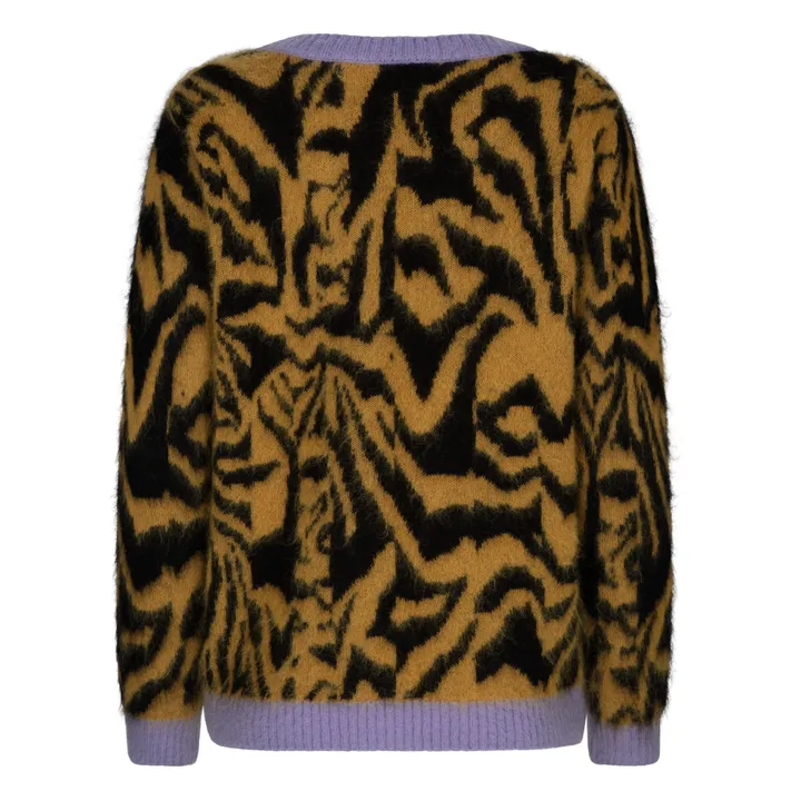Pullover Zebra Boxy V-Neck | Gelb- Produktbild Nr. 3