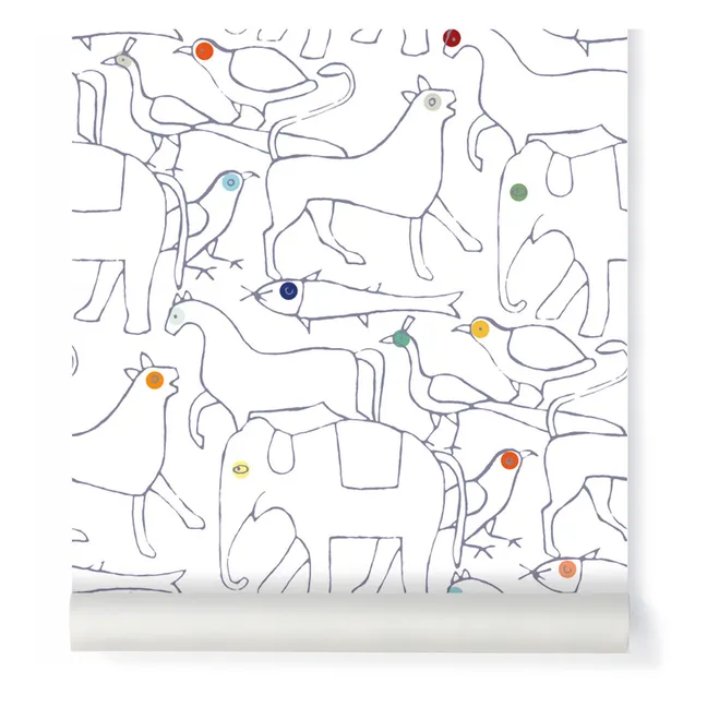 Papel pintado Animals - 3 rollos | Gris