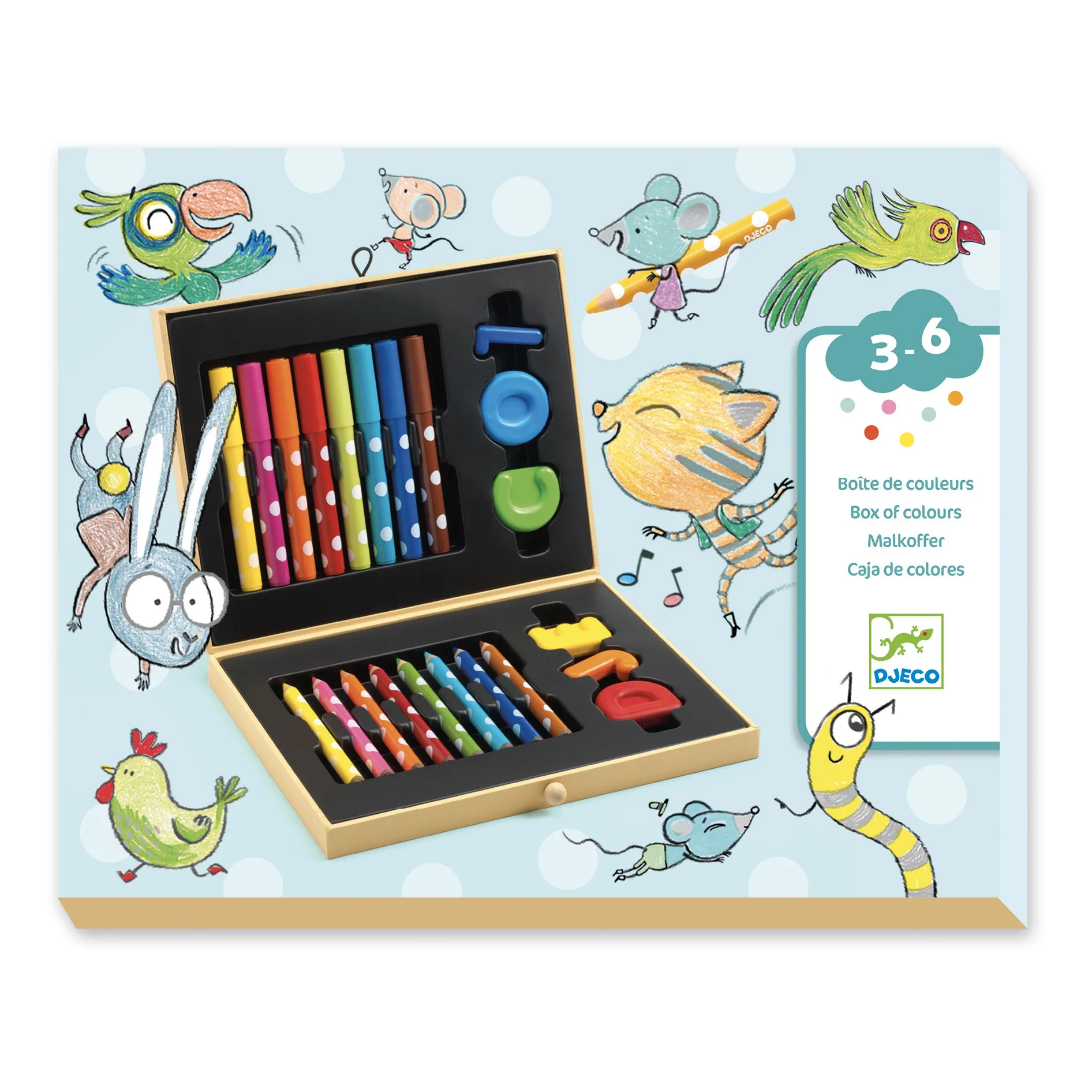 Djeco Multicoloured Children's Colouring Box