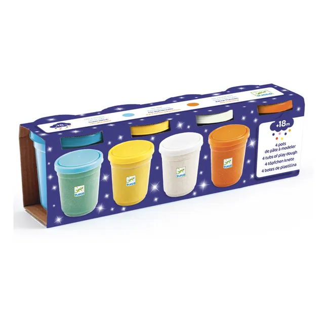 Töpfe mit glitzernder Knetmasse - 5er-Set