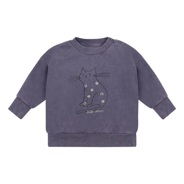 Sweatshirt Cat aus Bio-Baumwolle | Violett- Produktbild Nr. 0