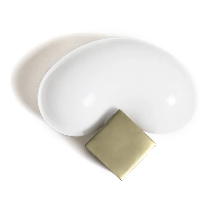 Beluga Opaline Wall Lamp | Gold- Product image n°0
