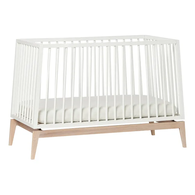Babybett aus Eiche zum Mitwachsen Luna | Weiß
