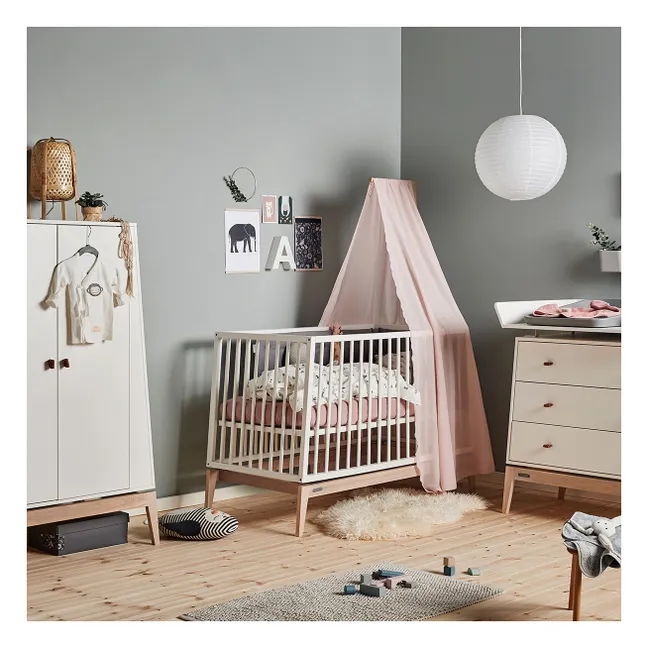 Babybett aus Eiche zum Mitwachsen Luna | Weiß