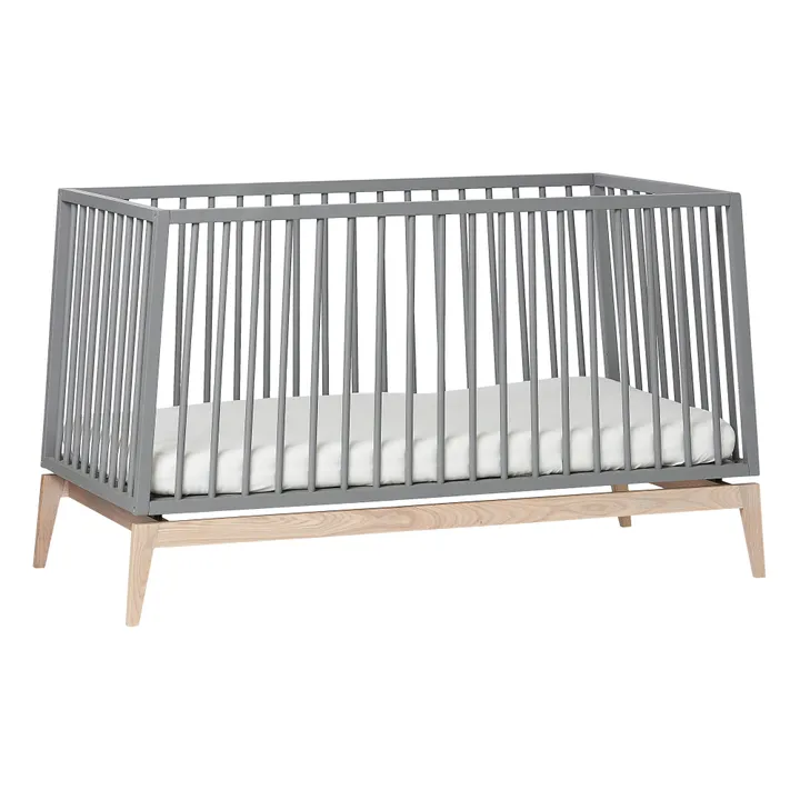 Lit bébé évolutif Luna chêne | Gris- Image produit n°0