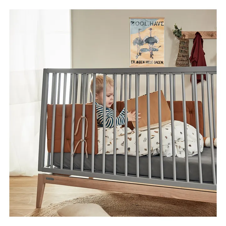 Lit bébé évolutif Luna chêne | Gris- Image produit n°2