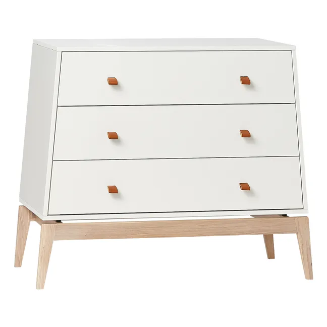 Luna Oak Chest of Drawers - 3 Drawers | White