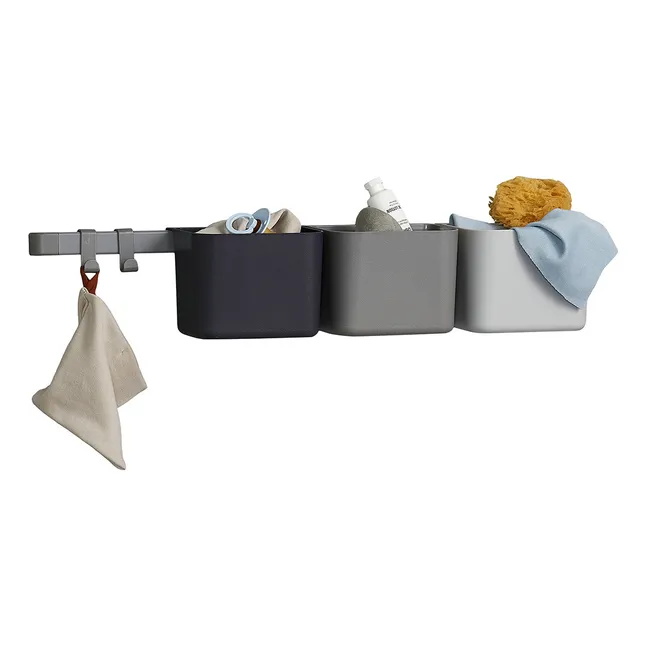 Organiseurs - Set de 3 et 1 support mural | Gris