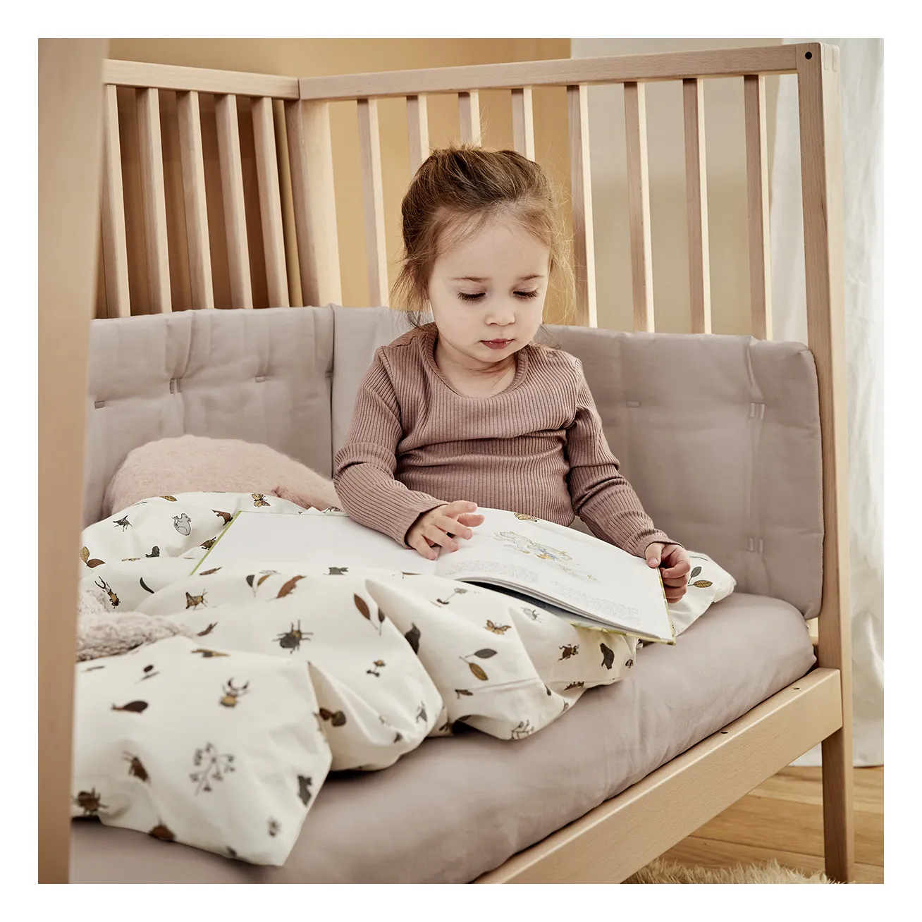 Draps-housses en coton bio - Set de 2 | Beige- Image produit n°4