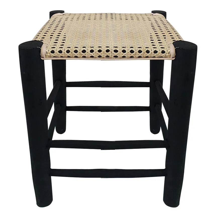 Chabi Chic - Cane-Webbing Stool - Black | Smallable