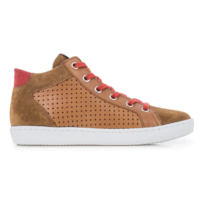 Top Zip Lace Sneakers | Caramel- Product image n°0